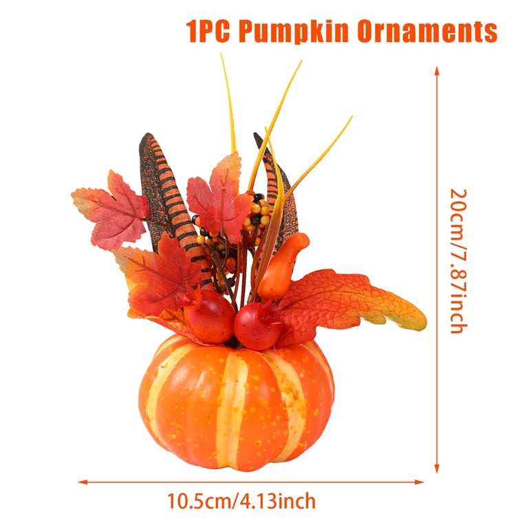 Pumpkins With Artificial Flowers For Thanksgiving