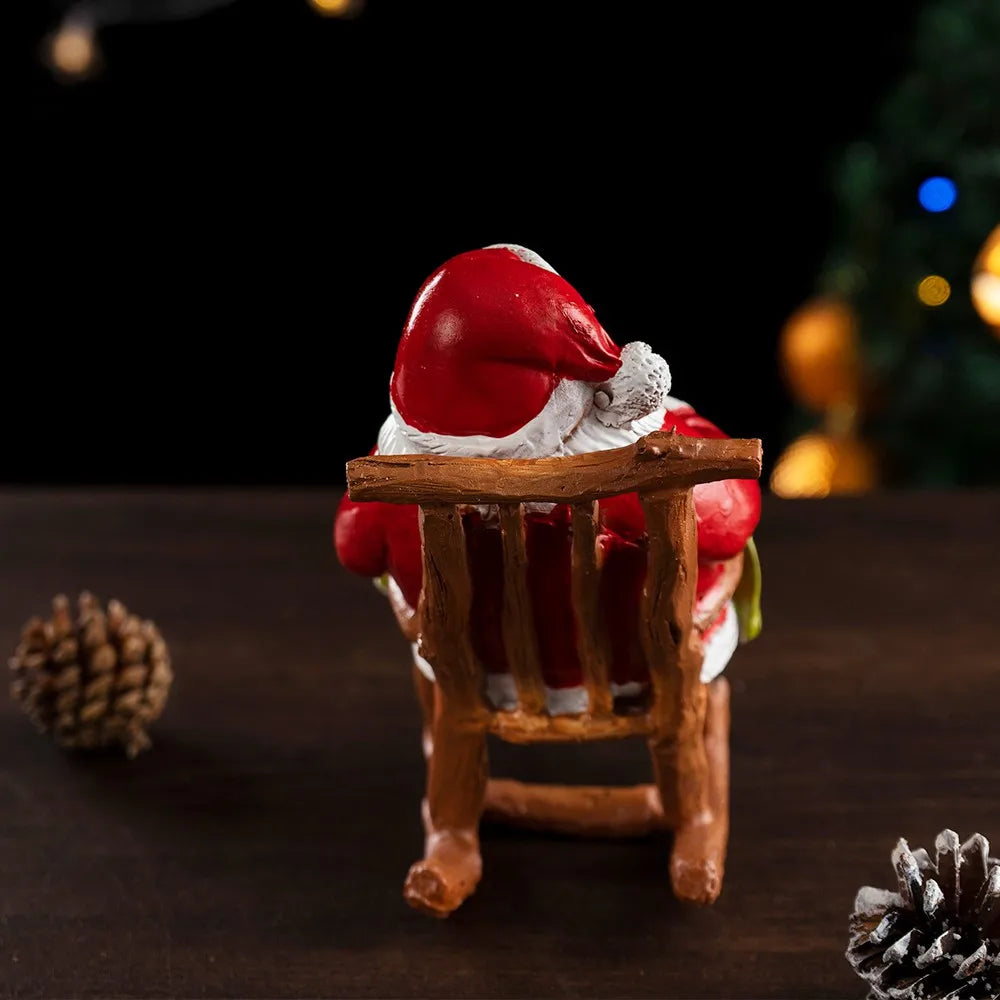 Santa Claus Statue with Present List Holiday Figurine