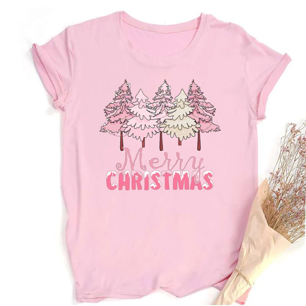 Retro Pink Santa Christmas T-Shirt