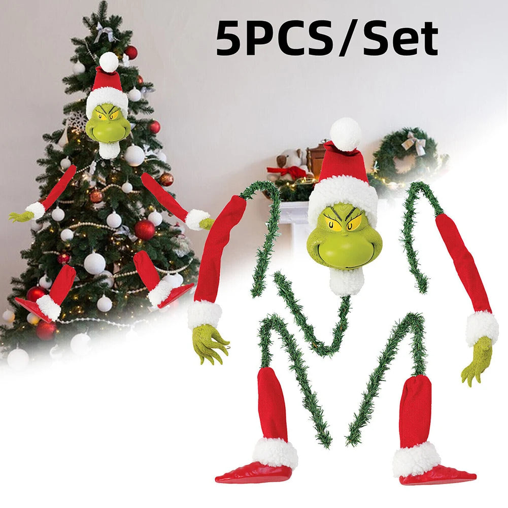 Stuffed Grinch Ornaments (5 pcs)