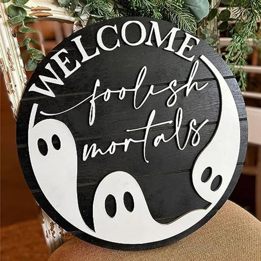 Wooden Ghost Wreath