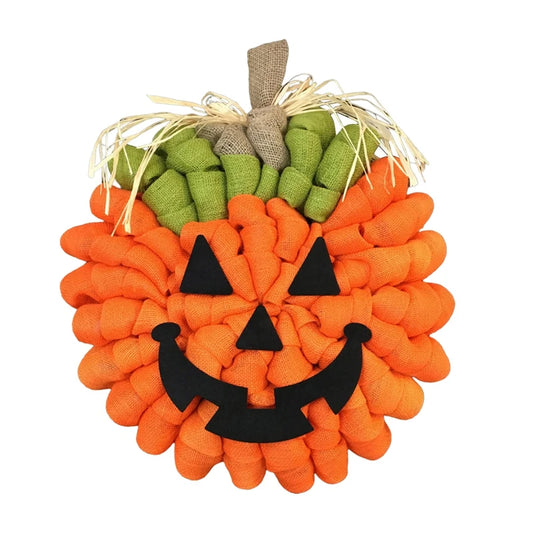 Pumpkin Burlap Door Wreath
