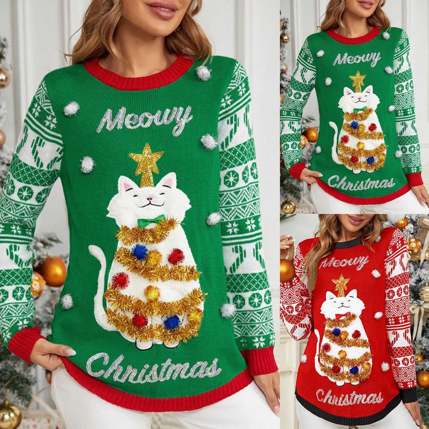 Ugly Christmas CAT Sweater