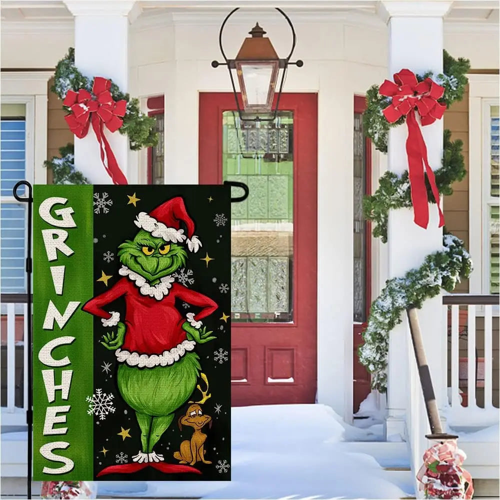 Grinch Christmas Flag