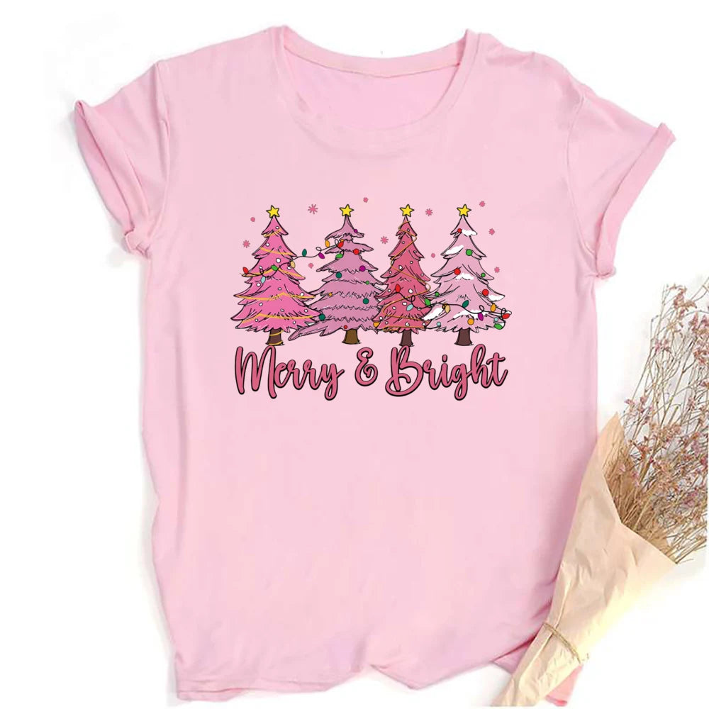 Retro Pink Santa Christmas T-Shirt