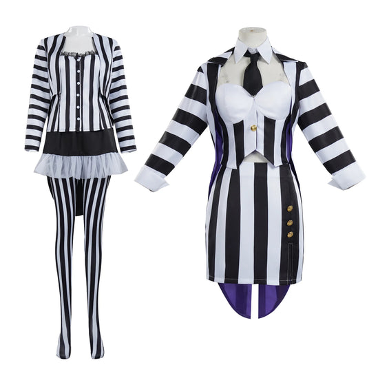 Beetlejuice Striped Dress Costumes for Women