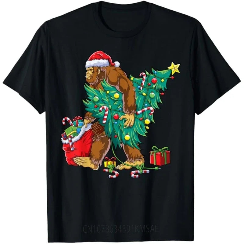 Santa Christmas Lights Funny T-Shirt for Women & Men T-shirt