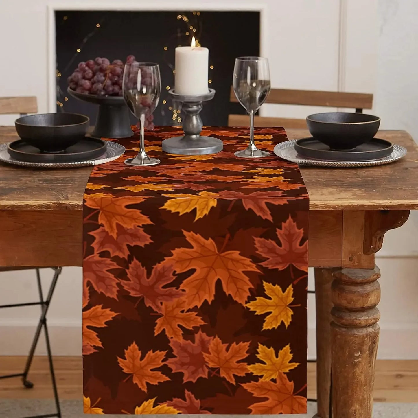 Thanksgiving Autumn Leaf Linen Table Runners