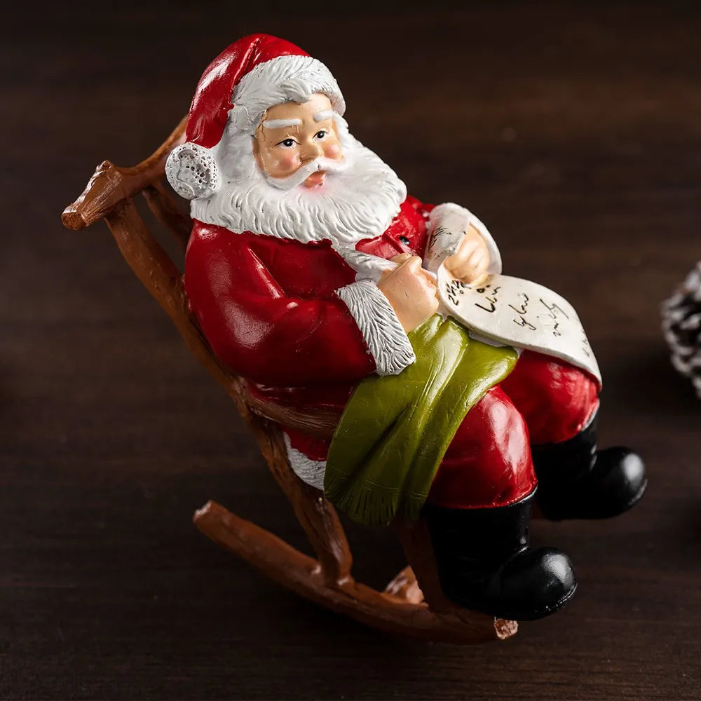 Santa Claus Statue with Present List Holiday Figurine