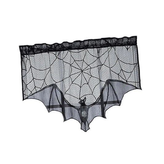 Halloween Window Valance Gothic Lace Mantel Scarf
