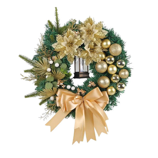 Gold Christmas Wreath for Front Door or Windows