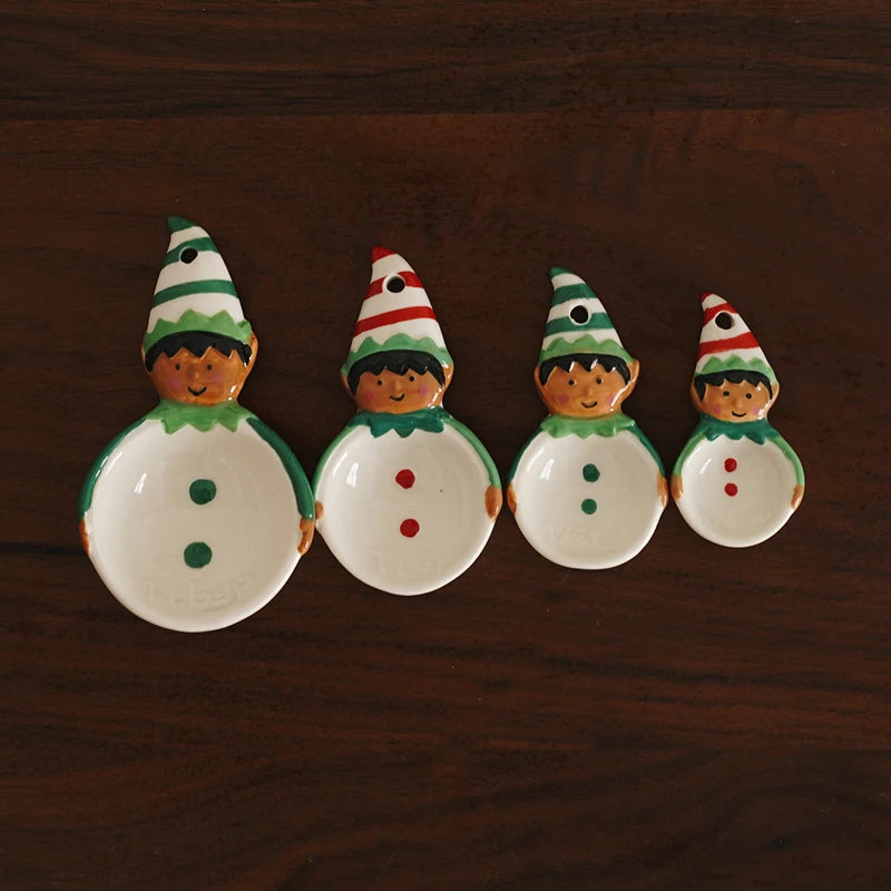 Elf Hand-painted Ceramic  Measuring Spoons