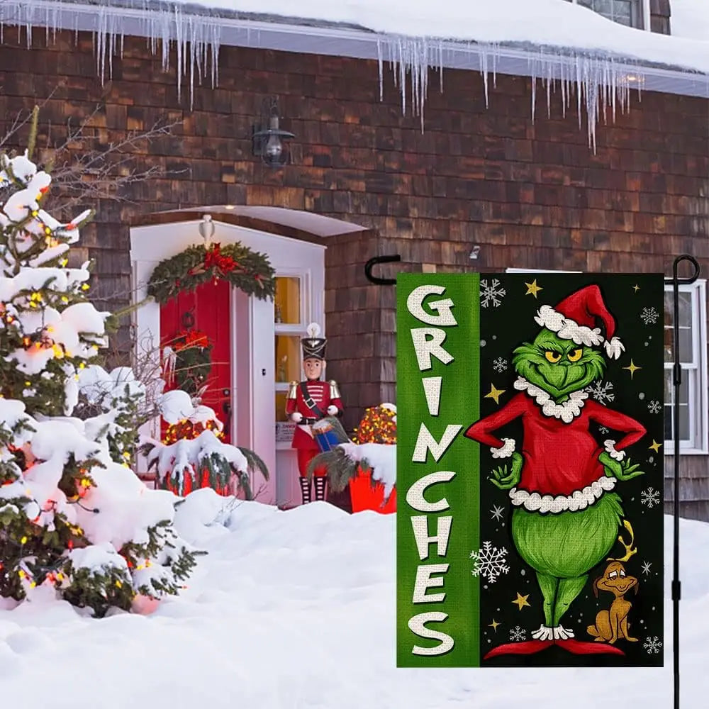 Grinch Christmas Flag