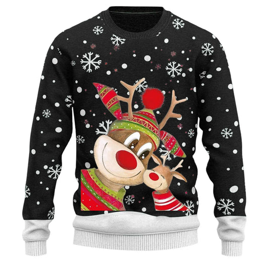 Ugly Christmas Sweater Men's Knitted Pullover Reindeer
