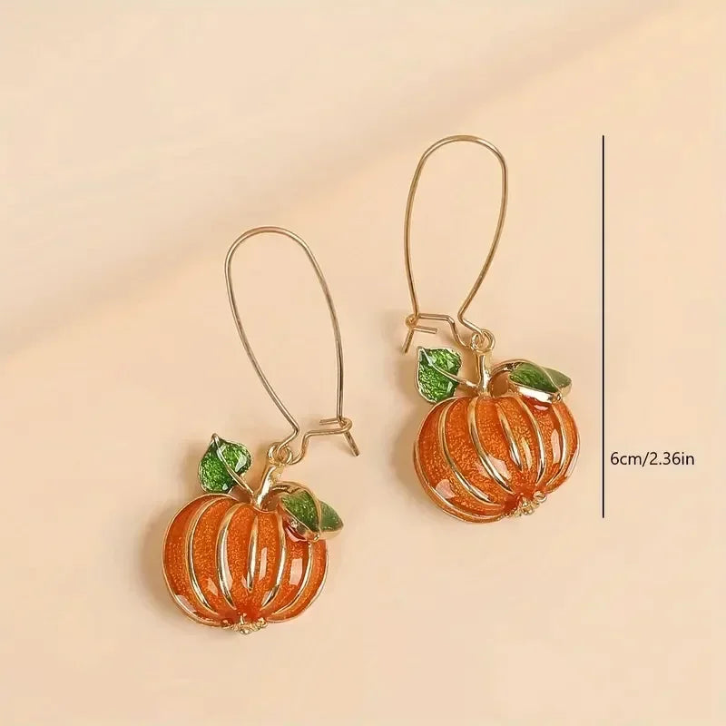 Long Pumpkin Earrings (1 pair)