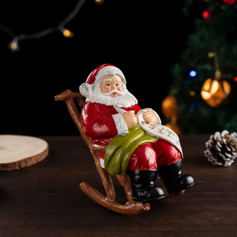 Santa Claus Statue with Present List Holiday Figurine