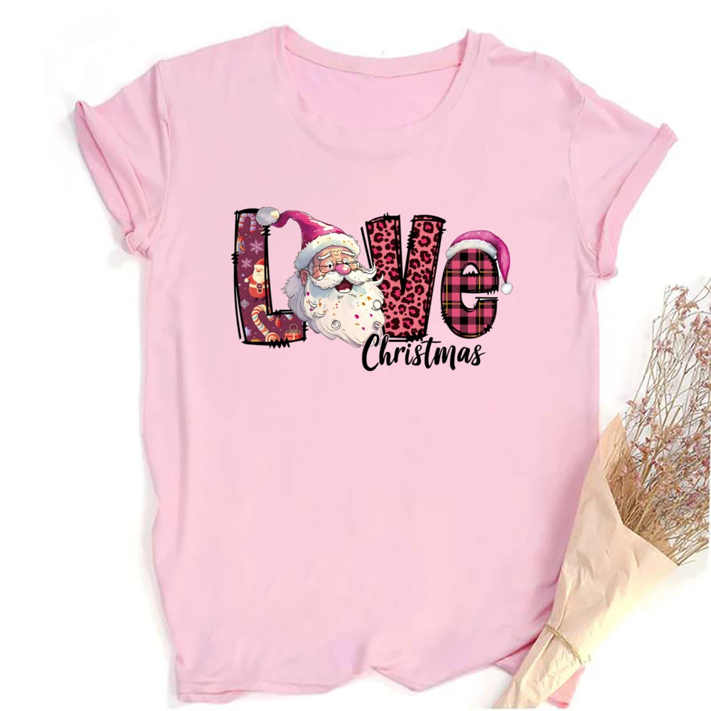 Retro Pink Santa Christmas T-Shirt