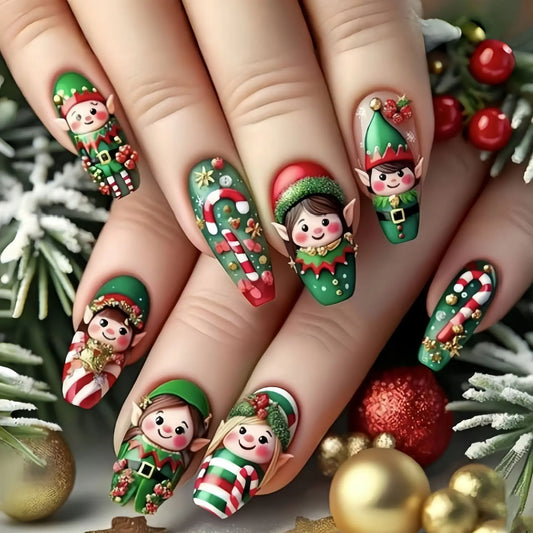 Christmas party nail art press on set