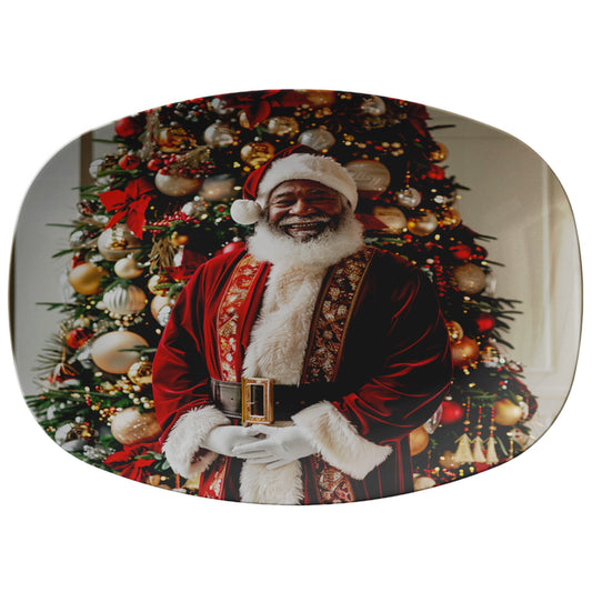 Santa in Red Platter