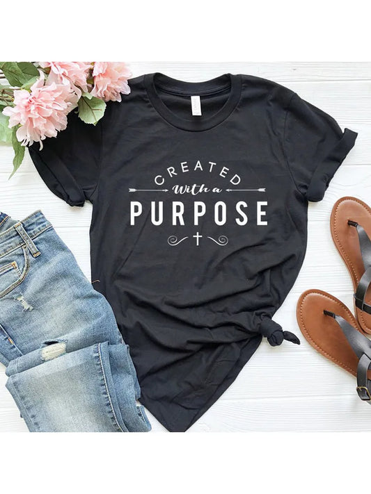 "Created With A Purpose" Cross T-Shirts