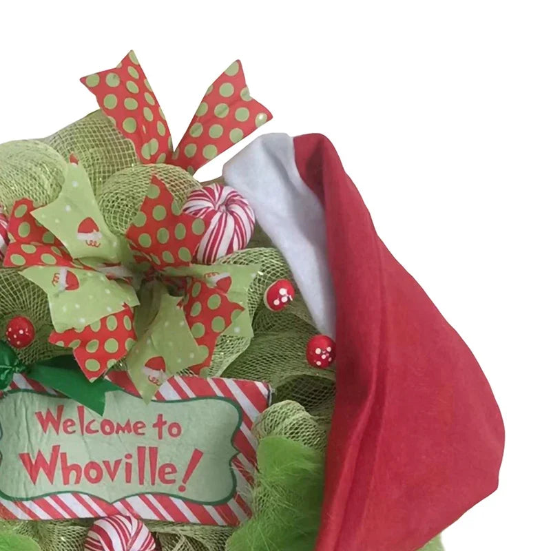 Grinch plush Leg  Door Hanging Wreath