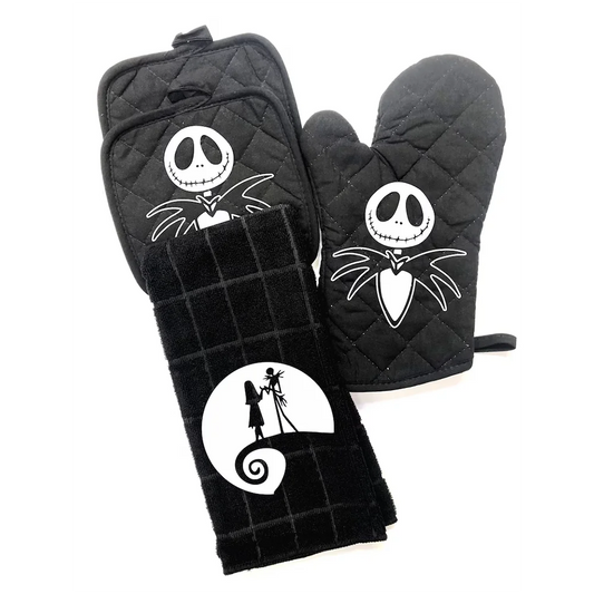 Jack Skeleton Kitchen Towel / Pot Holder / Mit Set (3 Pcs)