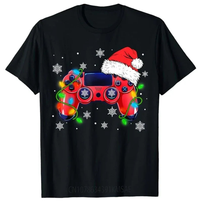 Santa Christmas Lights Funny T-Shirt for Women & Men T-shirt