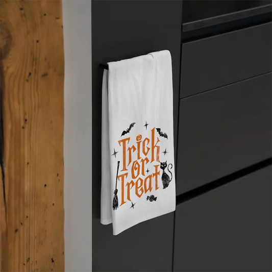 Halloween Trick or Trick Festival Tea Towel