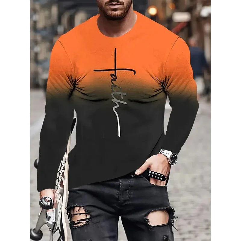 Christian 3D Long Sleeve T-shirt for Men