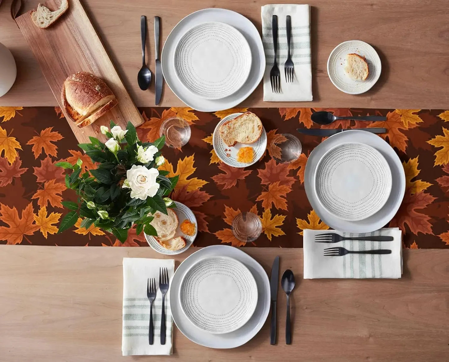 Thanksgiving Autumn Leaf Linen Table Runners