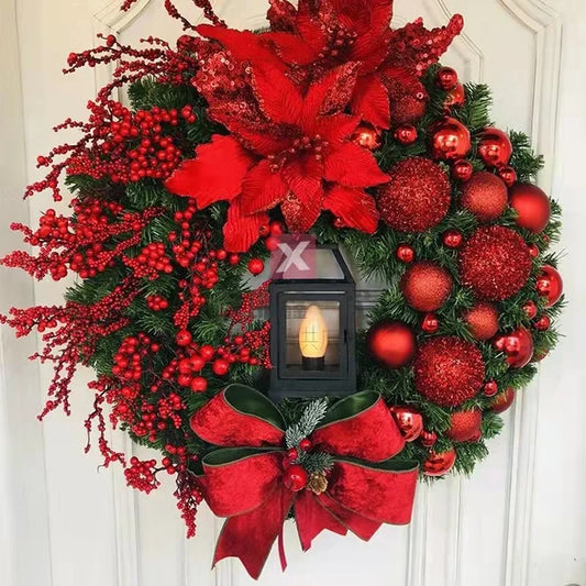 Decorative Christmas Wreath With Lamp