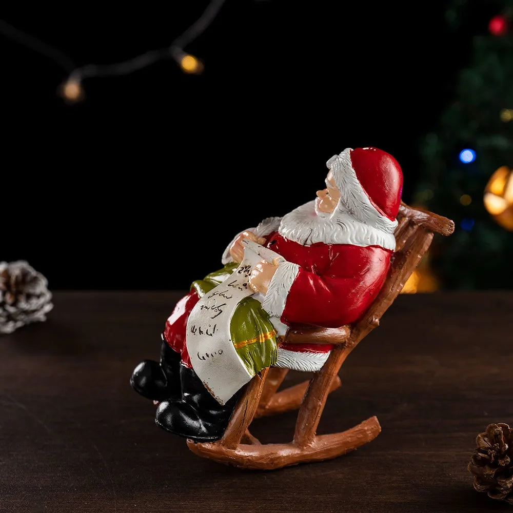 Santa Claus Statue with Present List Holiday Figurine