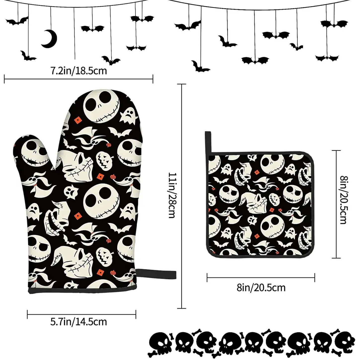 Halloween Oven Mitts and Pot Holders Sets