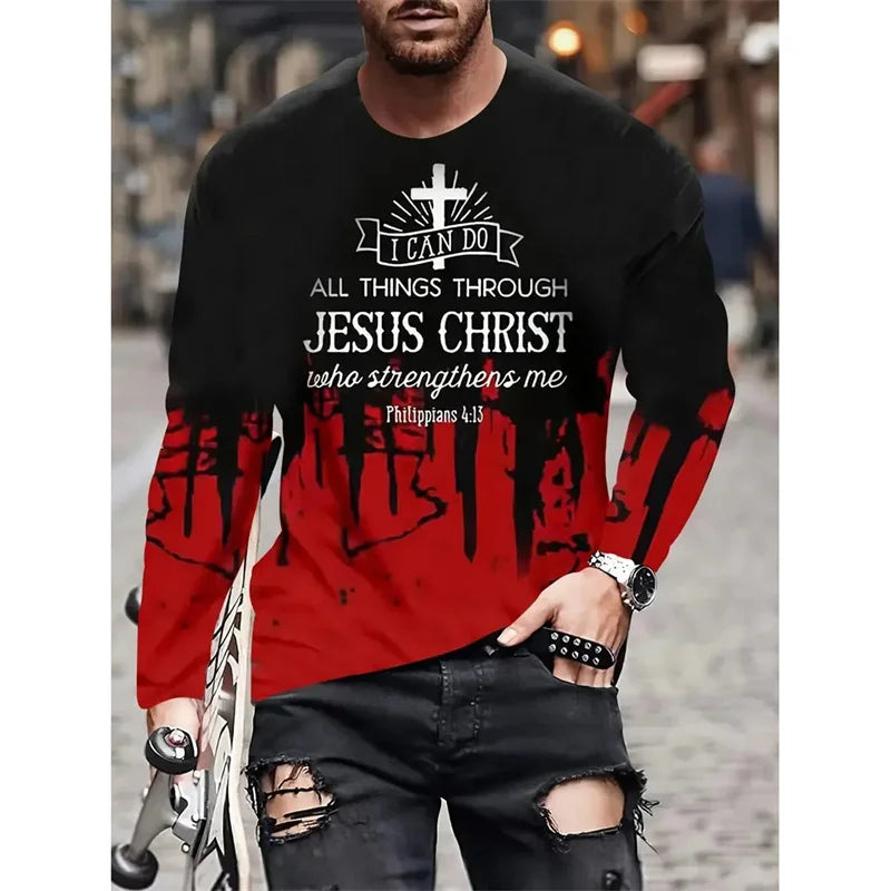 Christian 3D Long Sleeve T-shirt for Men