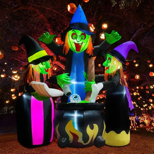 Inflatable Witch Decoration (with LED Lights)