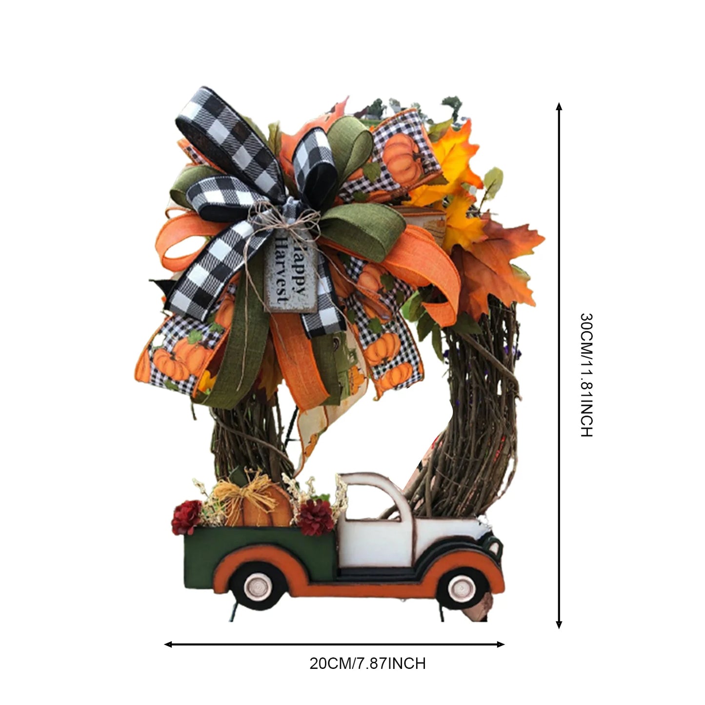 Fall Farmhouse Pumpkin Truck Wreath