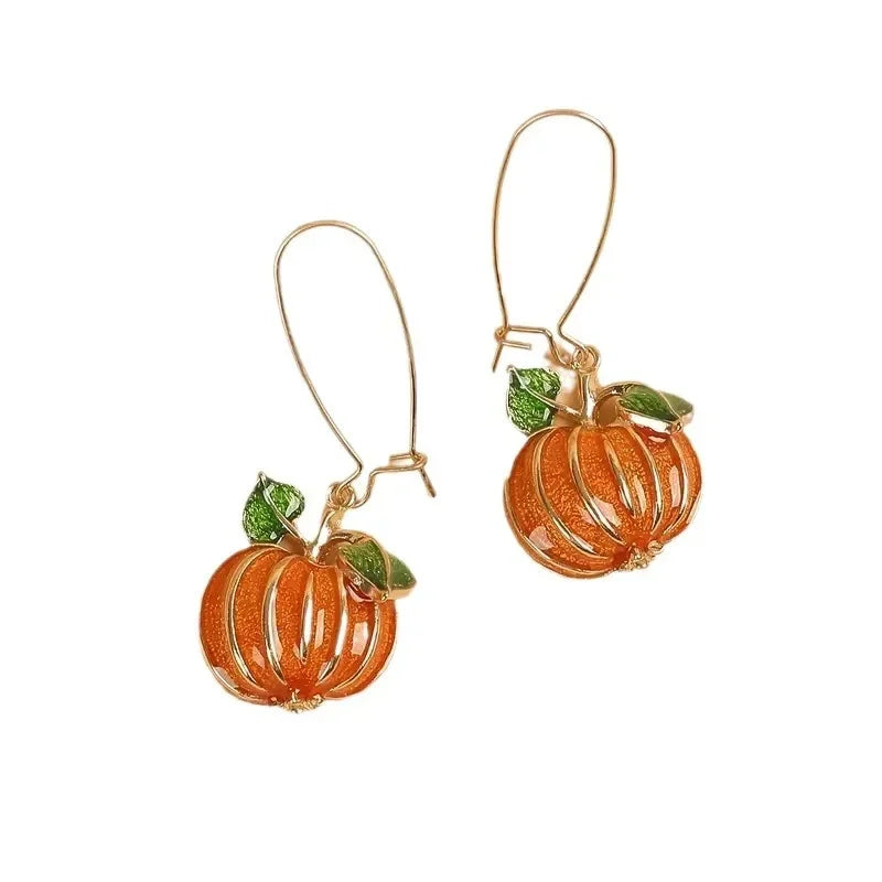 Long Pumpkin Earrings (1 pair)