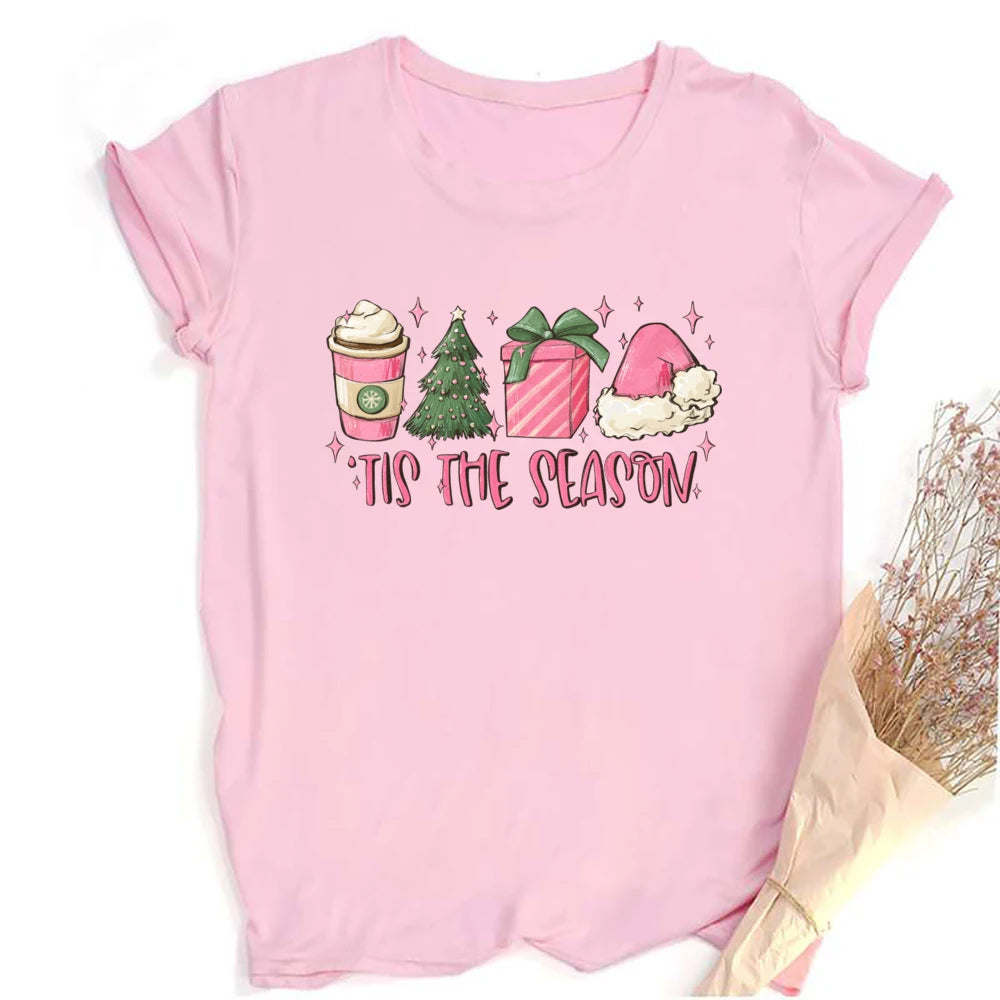 Retro Pink Santa Christmas T-Shirt