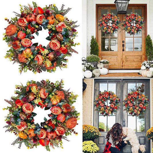 Autumn Harvest Reusable Farmhouse Wreath
