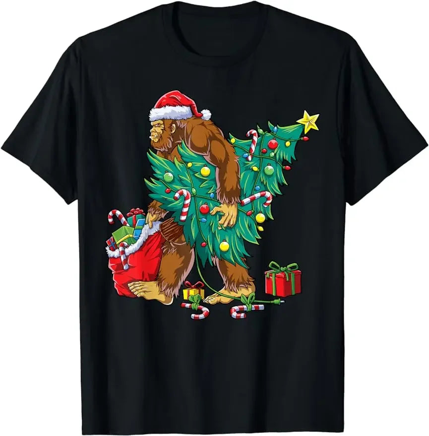 Santa Christmas Lights Funny T-Shirt for Women & Men T-shirt