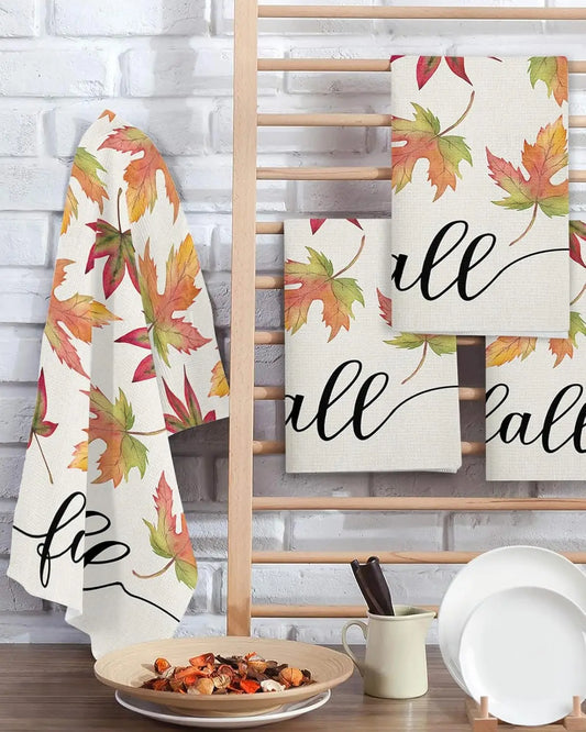Autumn Maple Leaf Kitchen Dish Towels