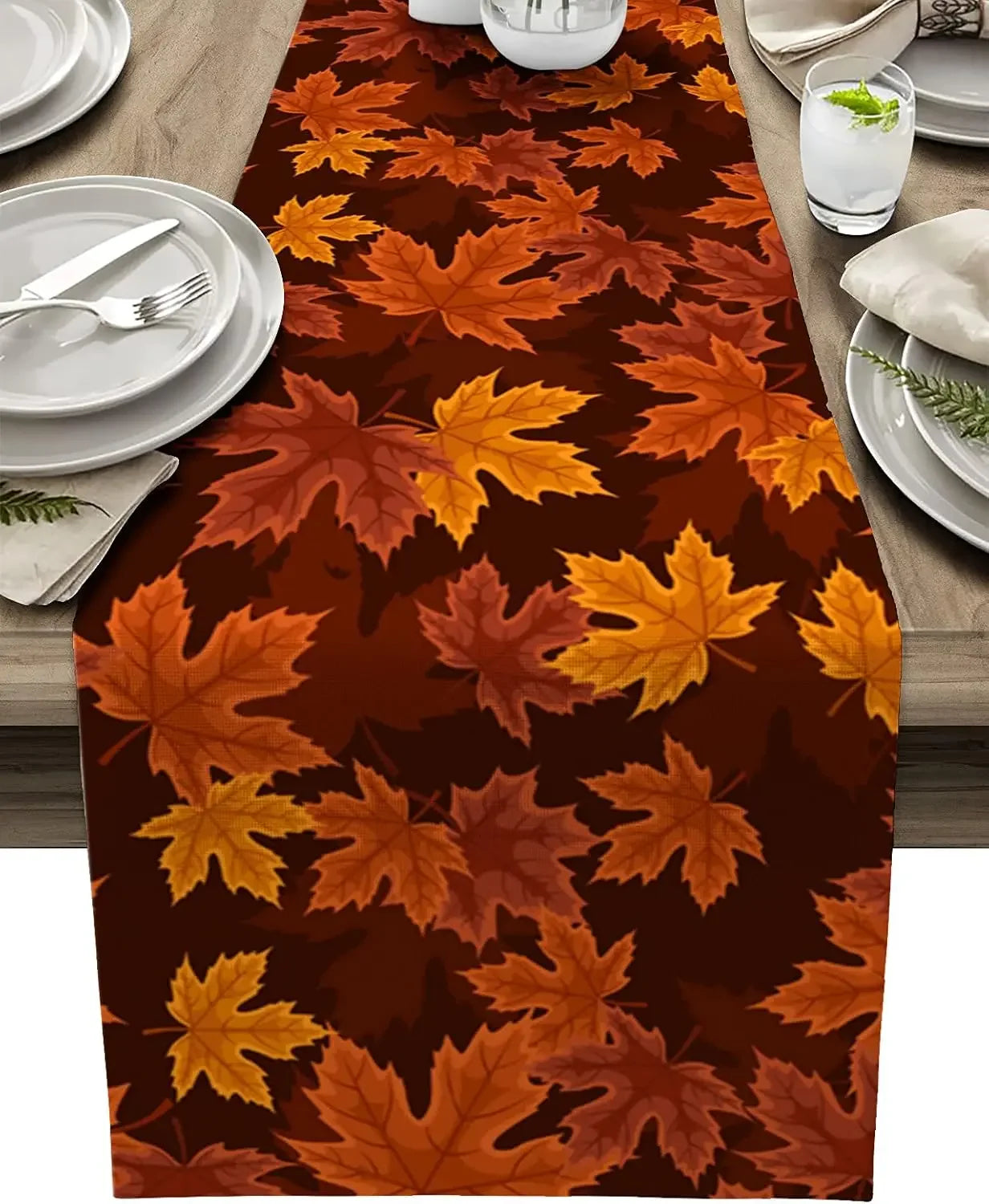 Thanksgiving Autumn Leaf Linen Table Runners