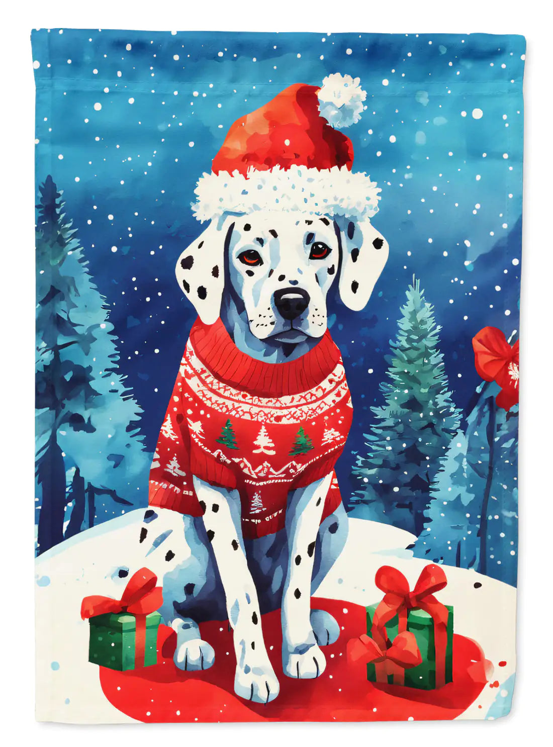 Dalmatian Christmas House Flag 1