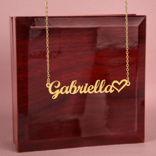 Say My Name with a Heart Necklace