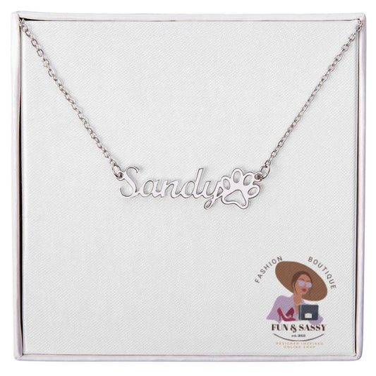 Paw of Love Name Necklace