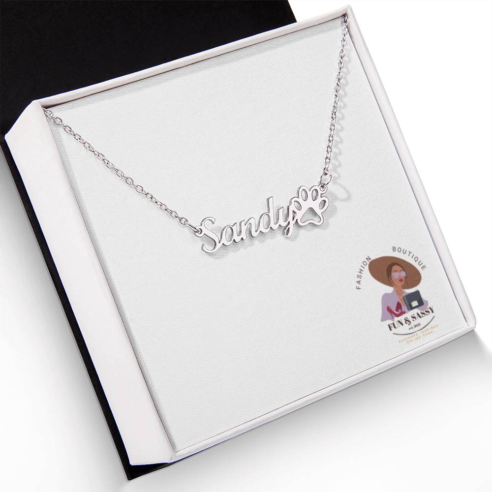 Paw of Love Name Necklace