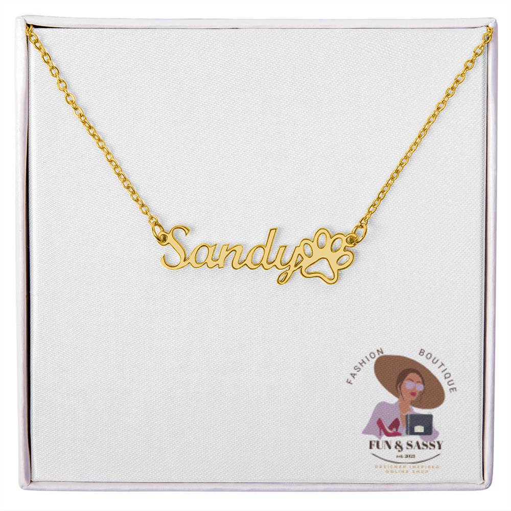 Paw of Love Name Necklace