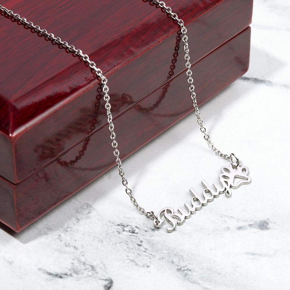 Paw of Love Name Necklace