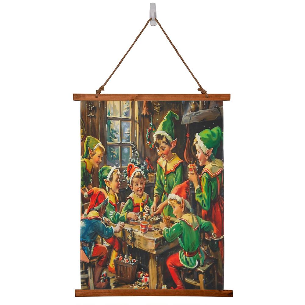 Jolly Elves Making Christmas Happen Tapestry