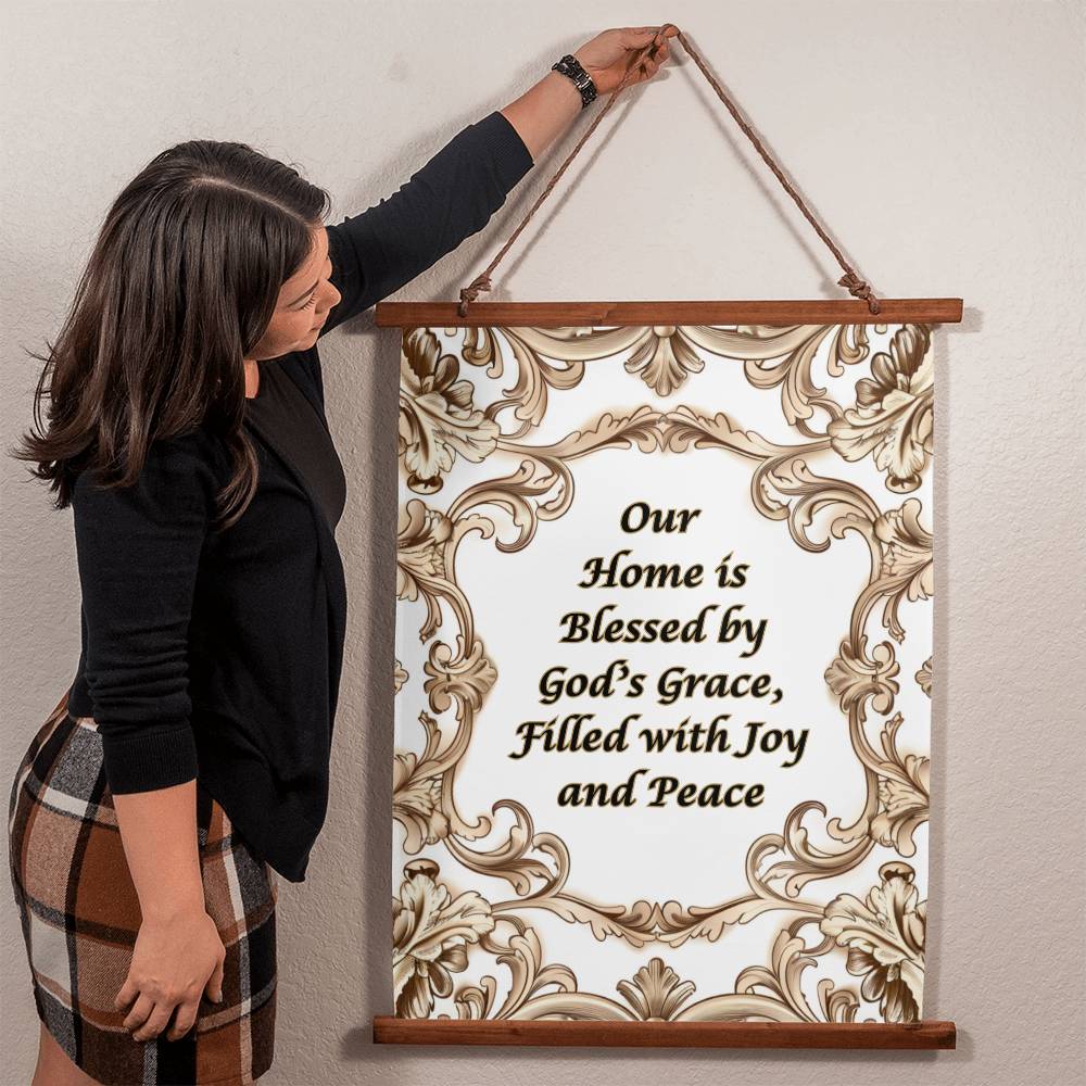 Our Home is Blessed by God's Grace, Filled with Joy and Peace Tapestry